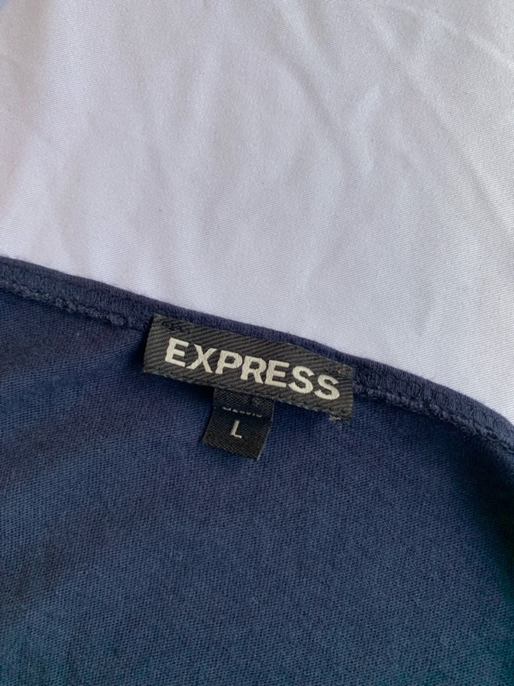 Express Navy Ruffled Front Tank Top - Picture 2 of 7